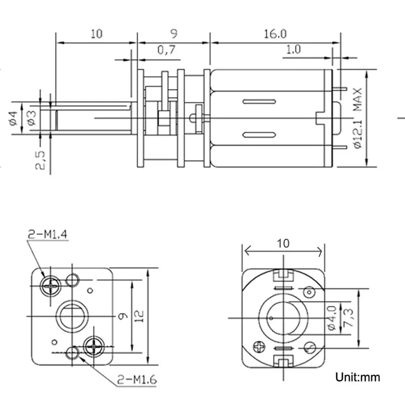 N20 Micro DC Combat Robot Gear Motor – 1000RPM / 6V