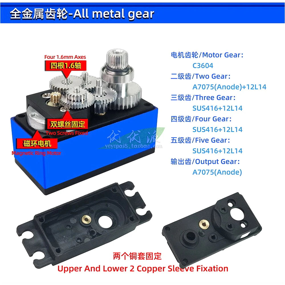 SPT 4412LV 120 12kg Metal Gear Standard Short Body Low Profile Digital Servo Combat Robot Battlebot